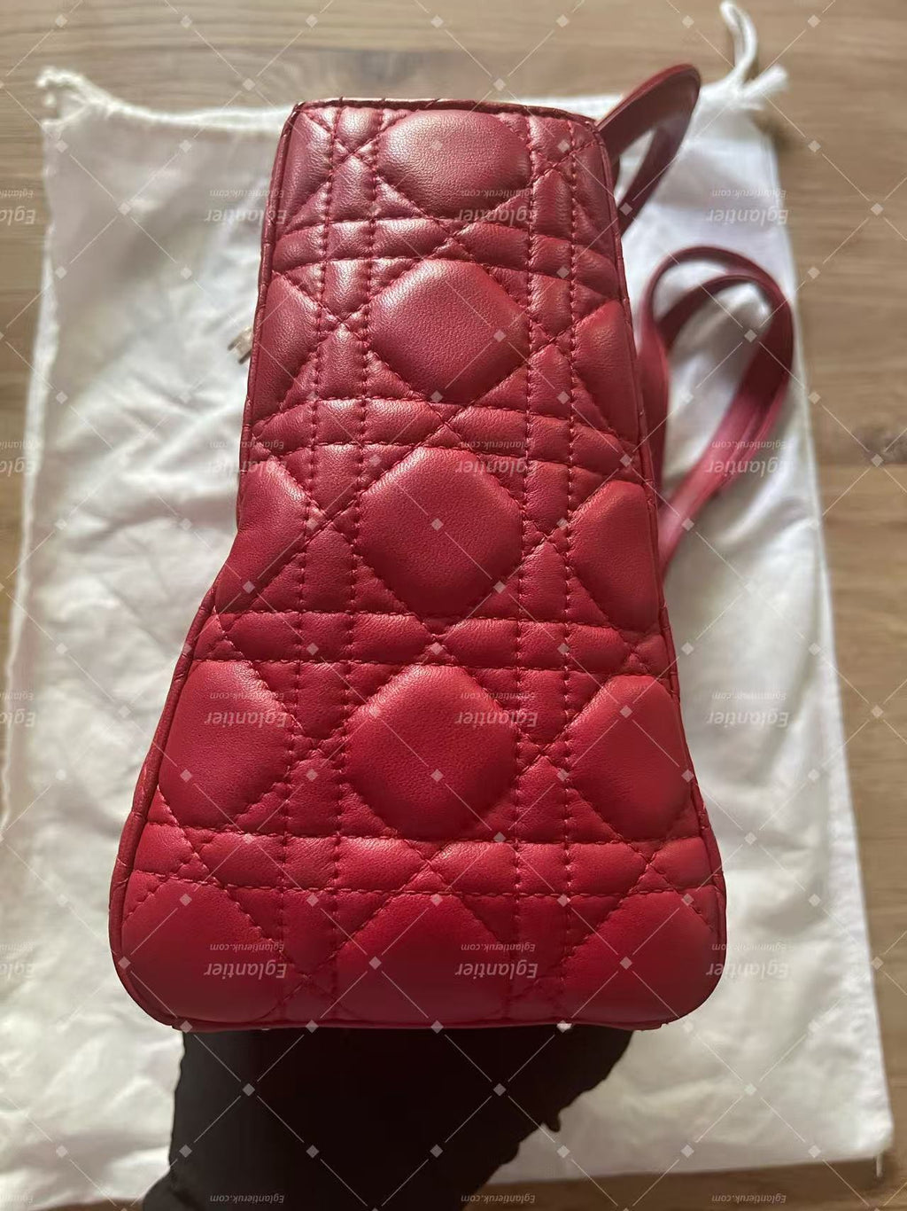 lady dior medium red lambskin