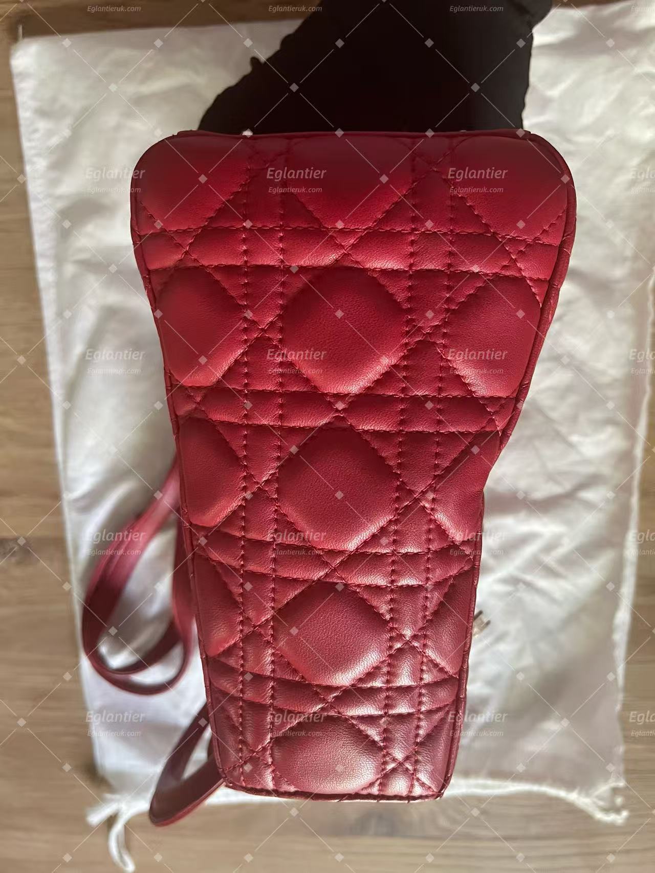 lady dior medium red lambskin