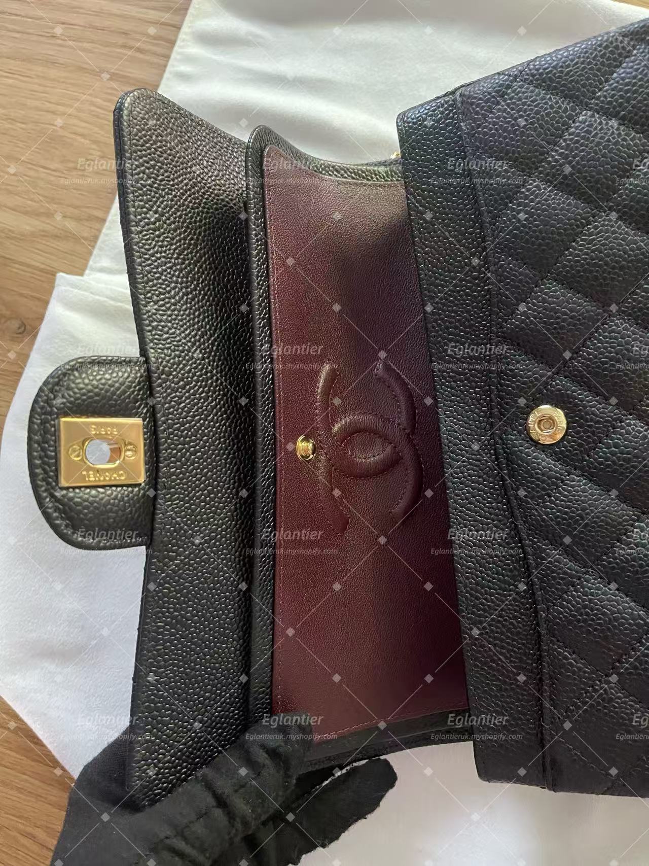 Chanel Timeless Classic Double flap small caviar black gold hardware