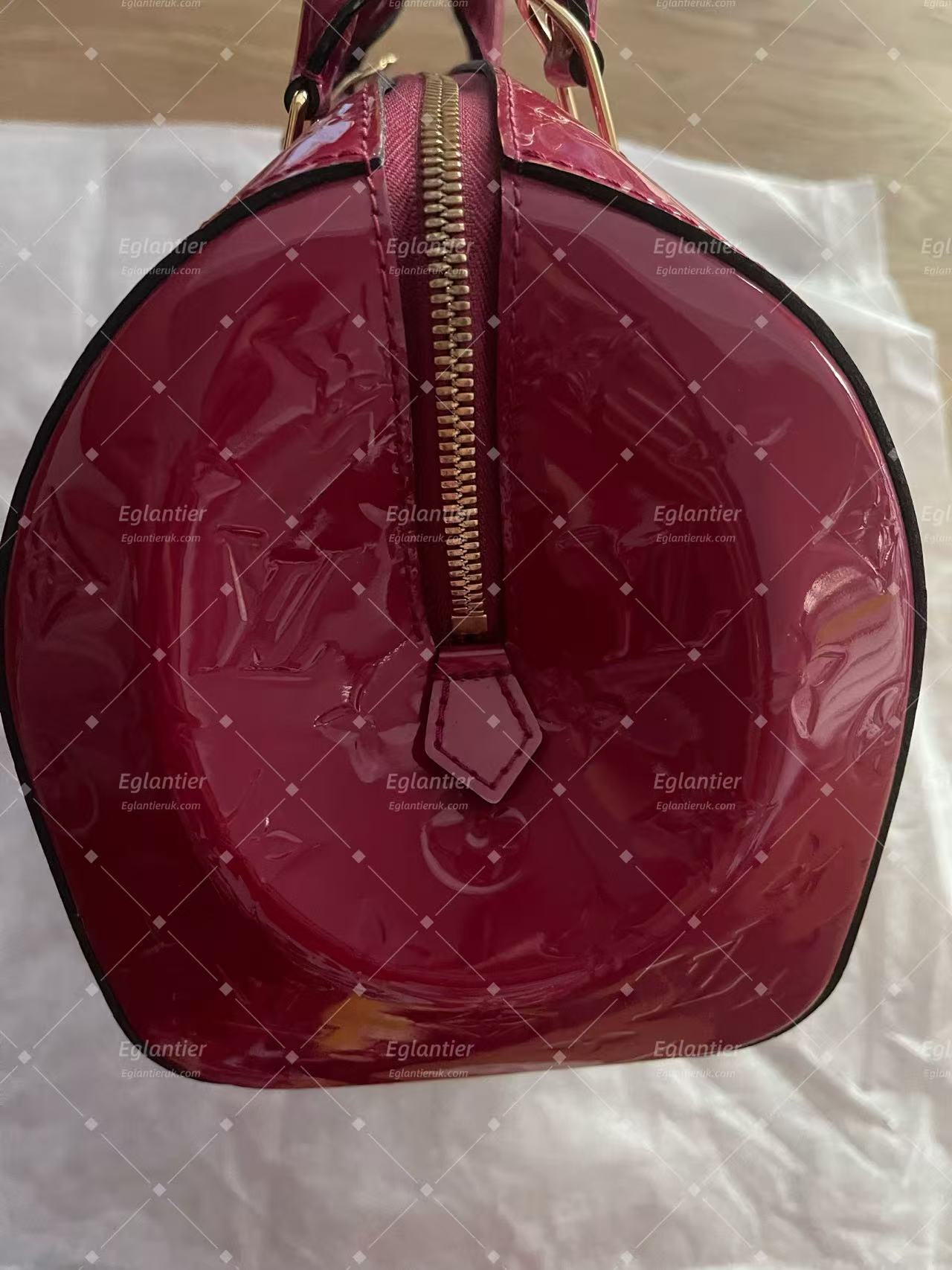 Louis Vuitton Speedy 30 Burgundy Patent Top Handle bag