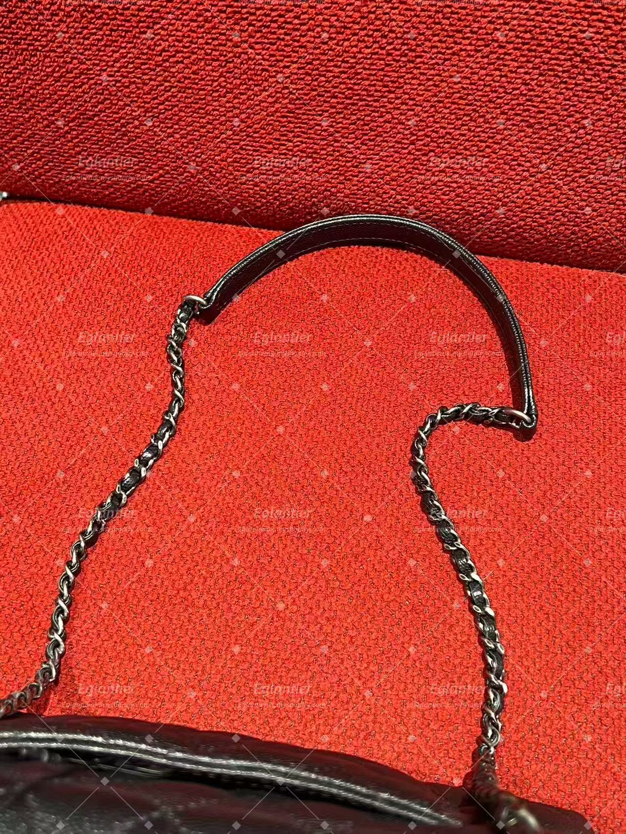 Chanel Coco Handle Top Handle Flap Bag small caviar black