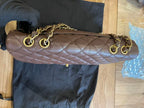 Chanel single flap bag Chocolate jumbo gold hardware lambskin