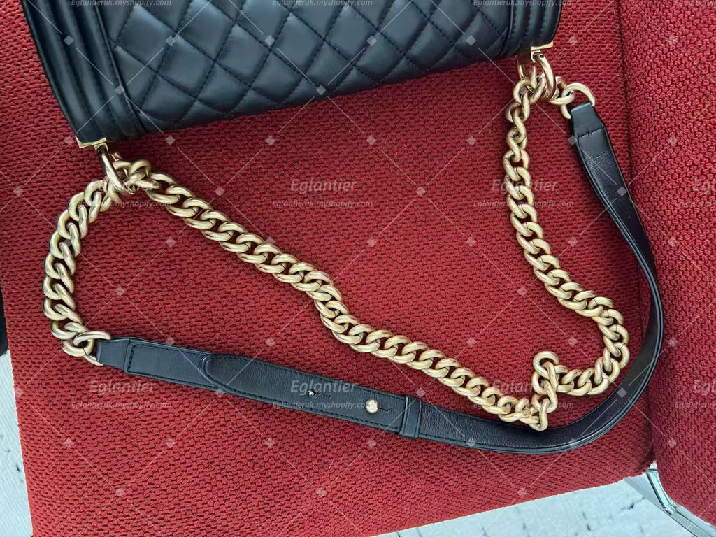 Chanel Leboy flap bag black lambskin medium gold hardware