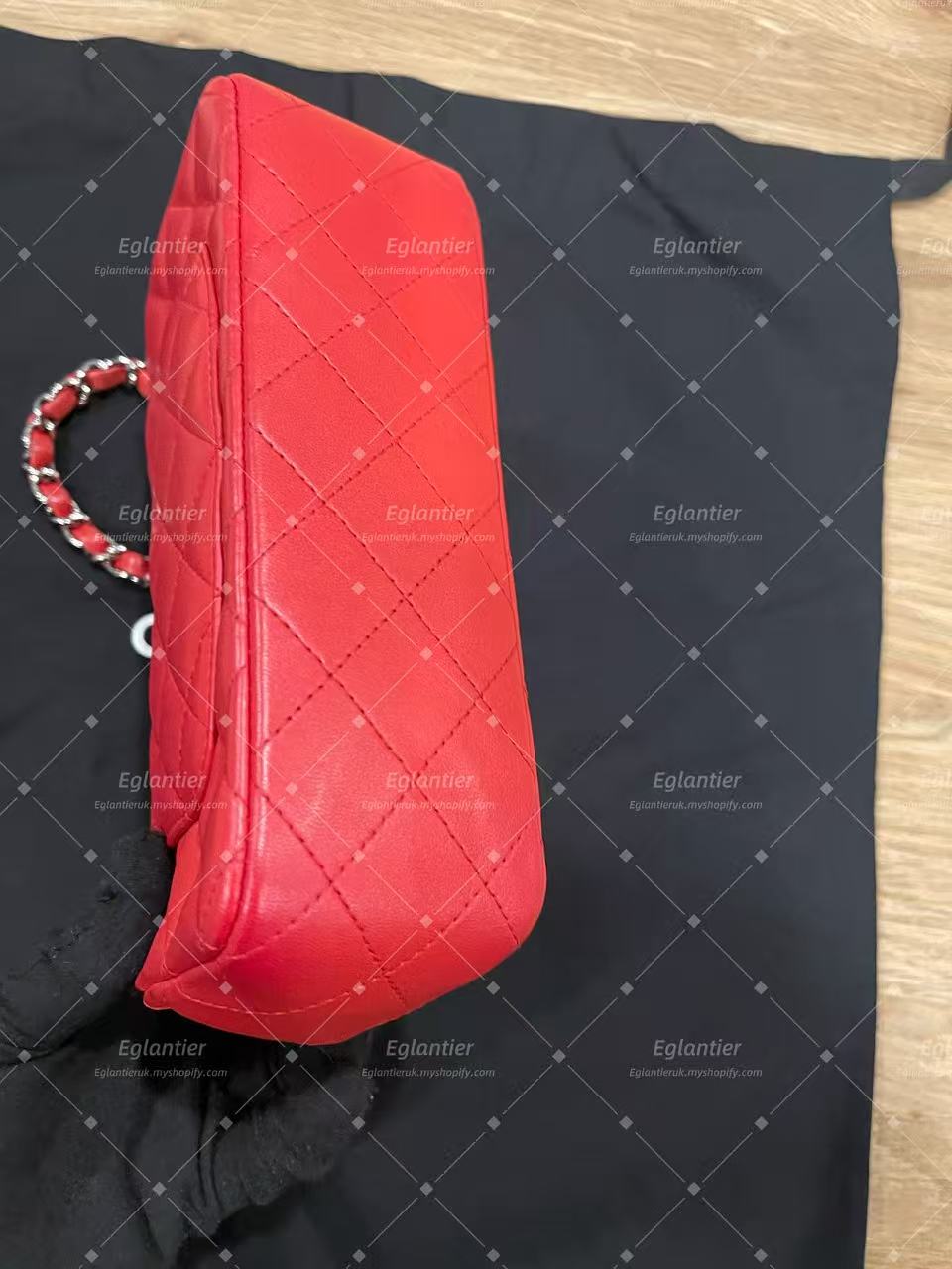 Chanel Timeless Classic flap mini rectangle lambskin red