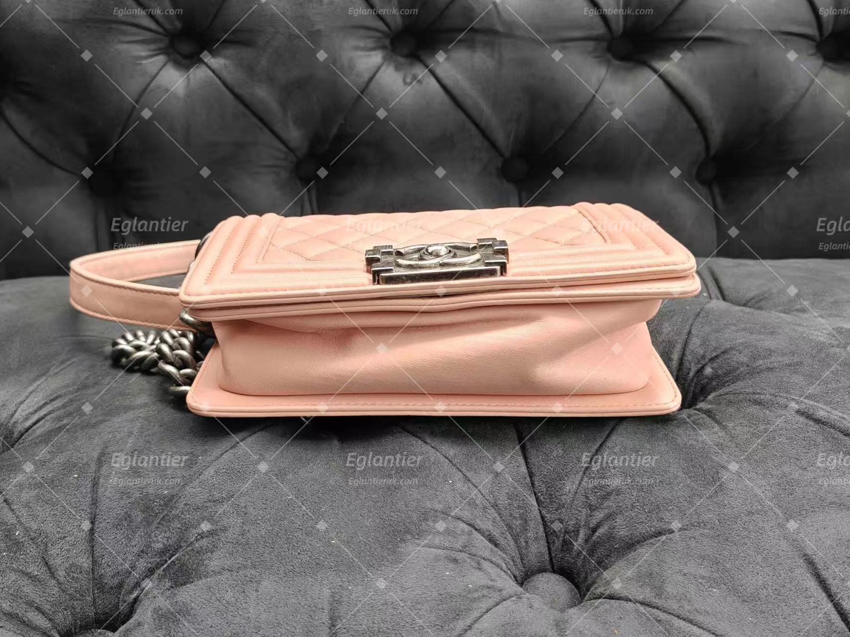 Chanel leboy flap bag small pink lambskin siliver hardware