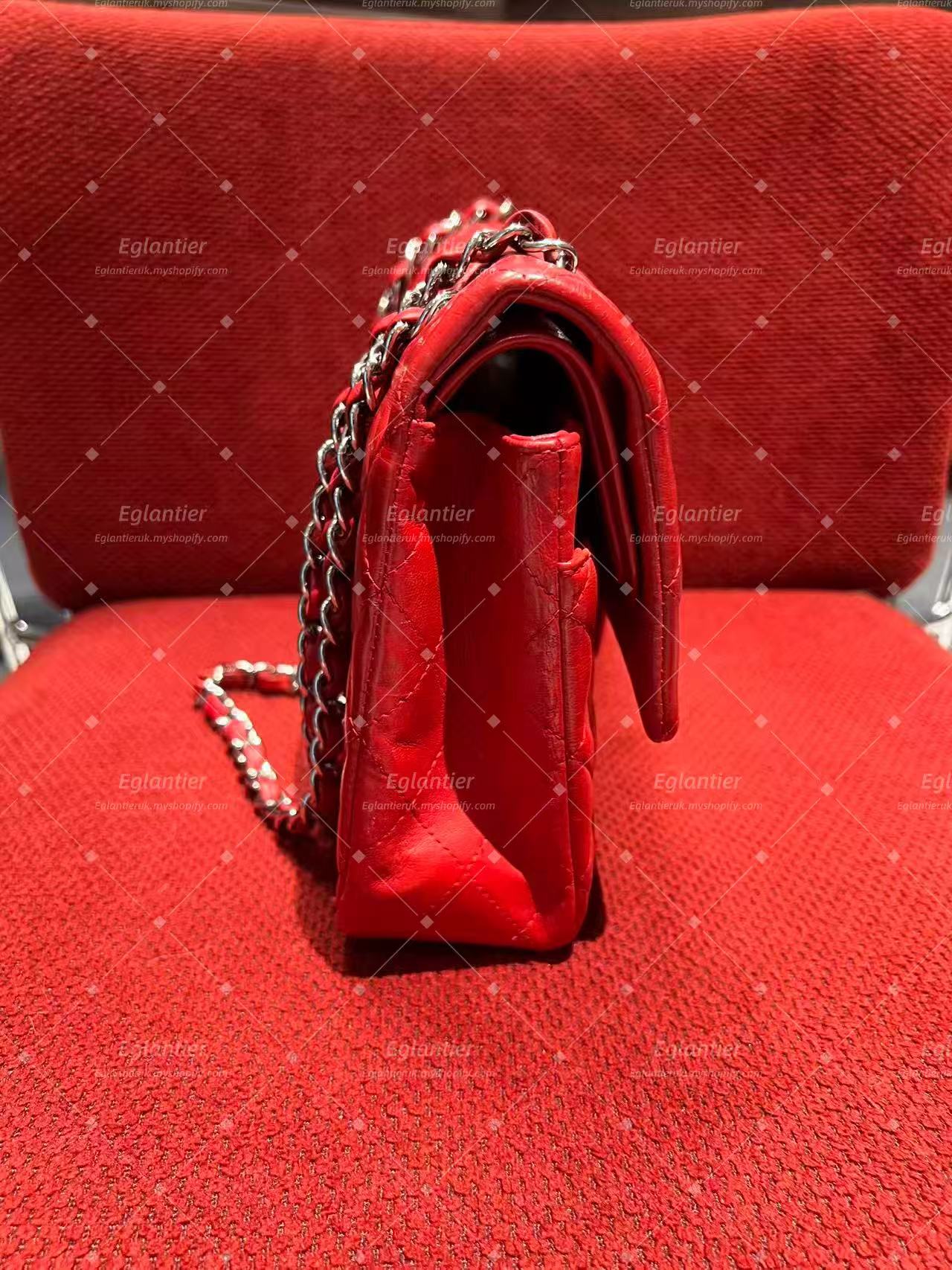 Chanel Timeless Classic double flap red lambskin medium