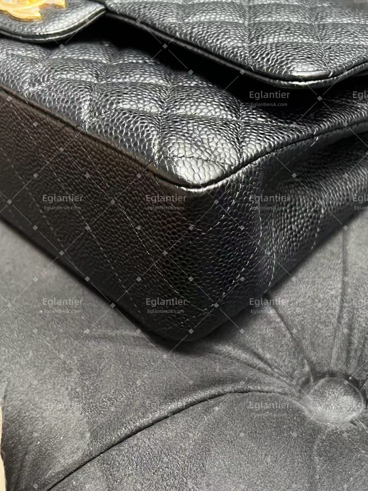 Chanel Timeless Classic Double Flap | Medium | Black Caviar | Gold Hardware | Pre-Owned| ID CARD