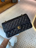 Chanel Timeless Classic Double Flap | Medium | Black Caviar | Gold Hardware | Pre-Owned| ID CARD