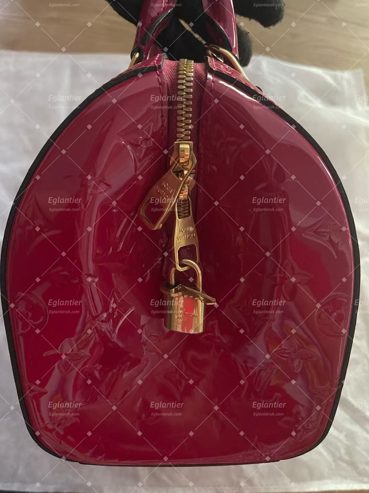 Louis Vuitton Speedy 30 Burgundy Patent Top Handle bag