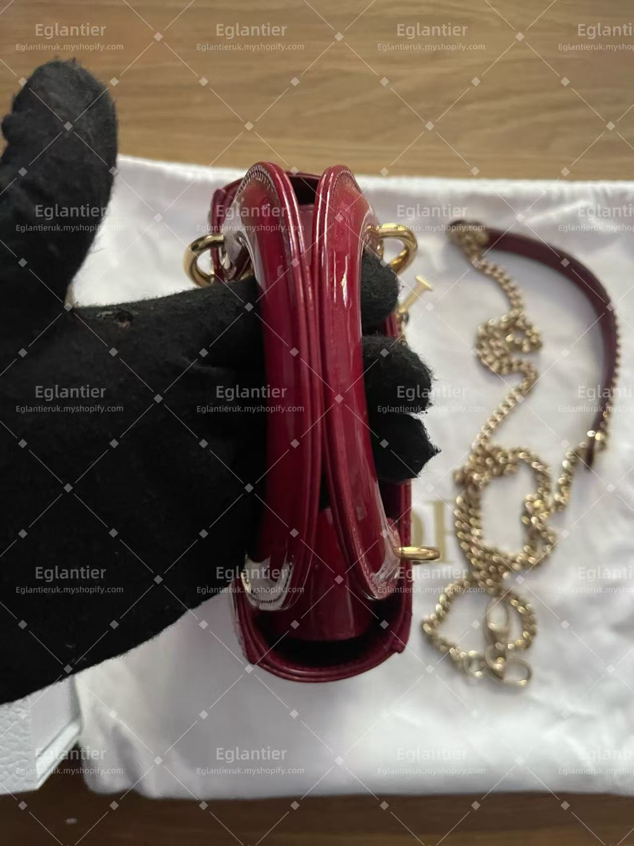 Lady dior mini red bag-pre-owned bag