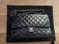 Chanel Classic double flap bag lambskin black medium silver hardware
