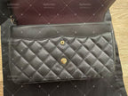 Chanel Timeless Classic double flap bag black jumbo gold hardware lambskin