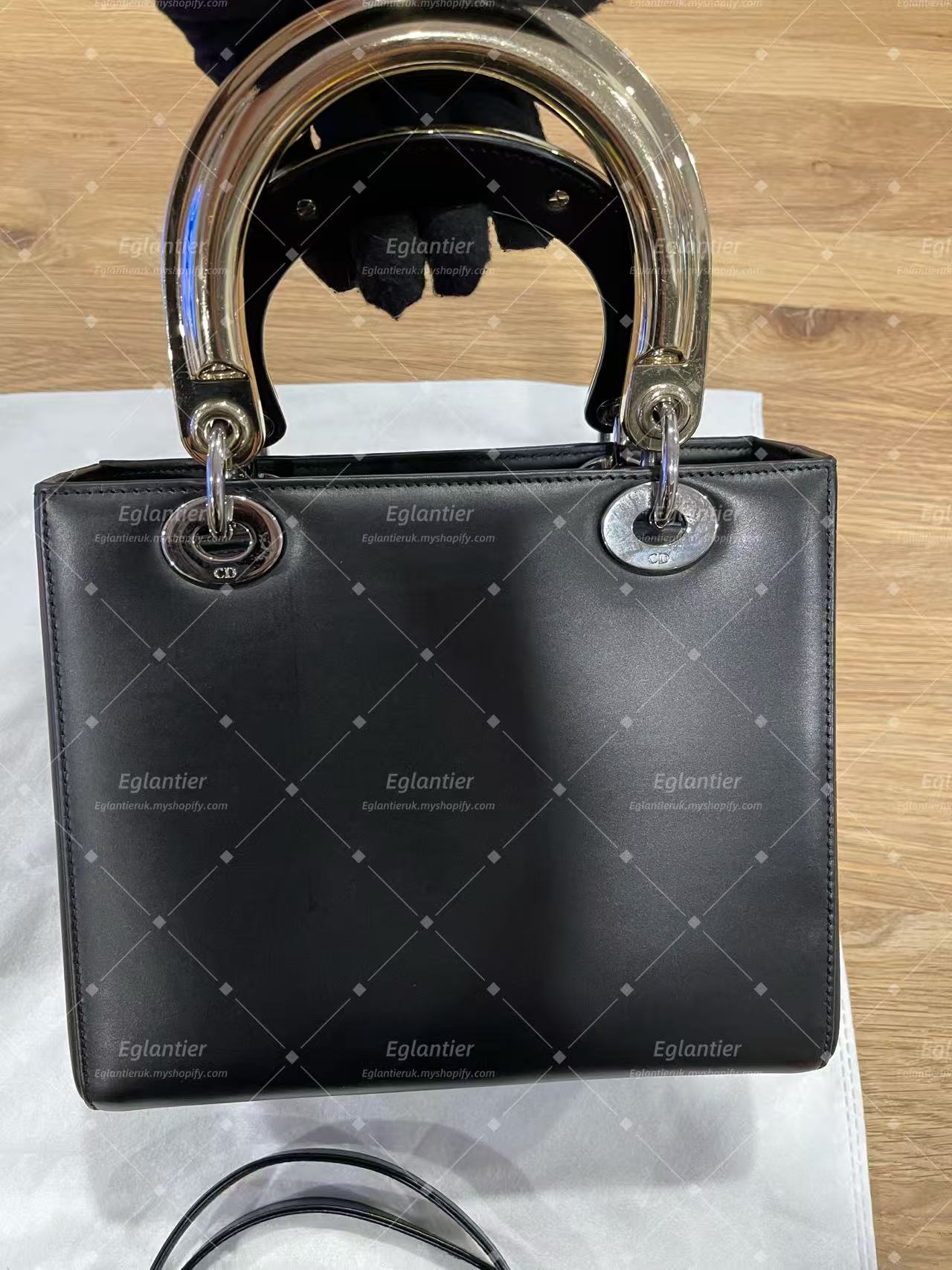 lady dior medium calfskin black