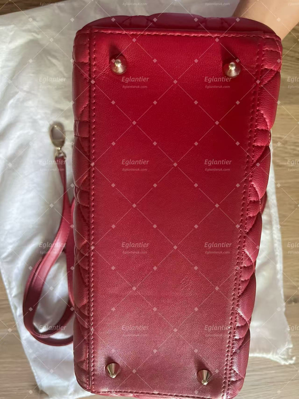 lady dior medium red lambskin
