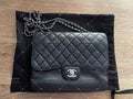 chanel black flap bag lambskin silver hardware