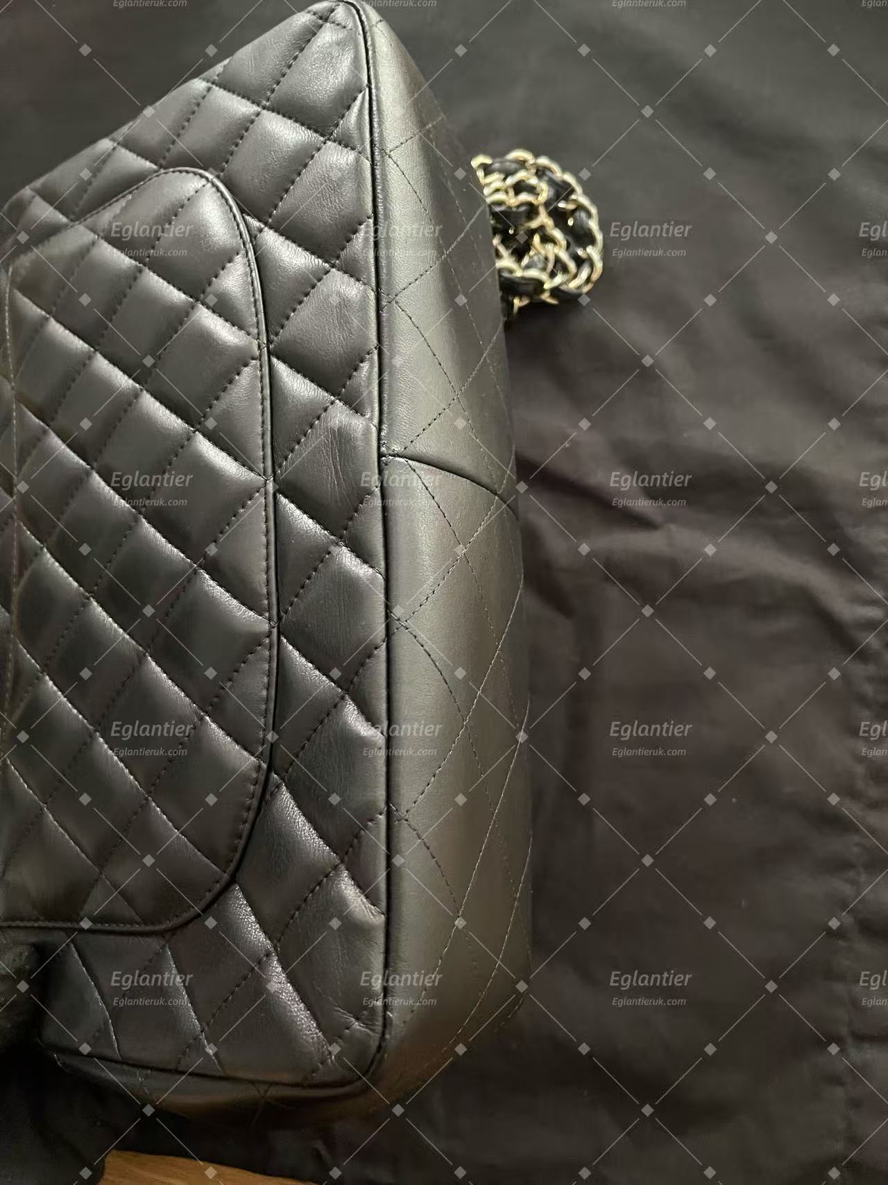 Chanel Timeless Classic double flap bag black jumbo gold hardware lambskin